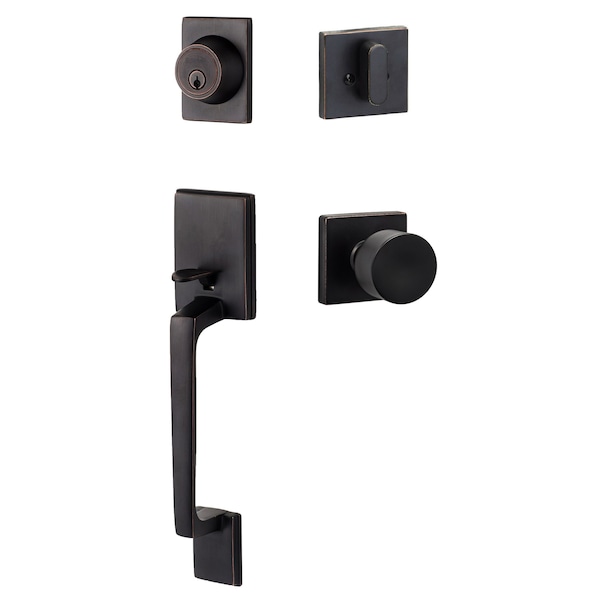 Sure-Loc Hardware Sure-Loc Hardware Coronado Handleset with Square Thumb Turn, Bergen Square Handleset Trim, Vintage Bronze CN507-S-BG-SQ 11P - main